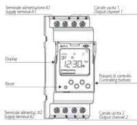 Digital time switch with two outputs