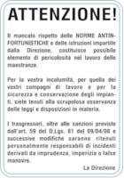 CART. 330x470mm ATTENZIONE -NORME ANTINF.