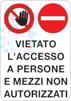 CART. 330x500mmViet.Acces.Persone Mezzi..