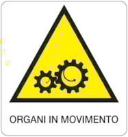 Danger sign - 330x350 mm - Organi in movimento