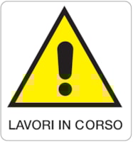 Danger sign - 330x350 mm - Lavori in corso