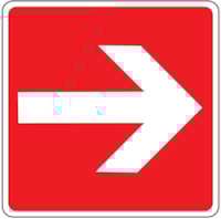 Fire sign - Al - Dimensions: 230x230 mm
