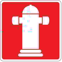 Fire sign - Al - Dimensions: 230x230 mm Fire sign - Al - Dimensions: 230x230 mm