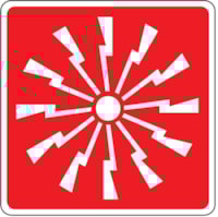 Fire sign - Al - Dimensions: 330x330 mm