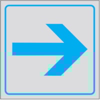 Al squared information sign - Side: 165 mm