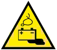 Triangular danger sign adhesive - Side 140 mm
