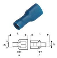 INNESTO FEMMINA ROSSO 6.35x0.8 TUTTO ISOL.