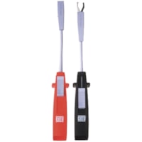 Kit 2 black and red flexible alligator clips