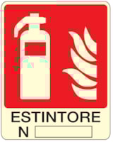 Fire sign - Al - Dimensions: 120x150 mm