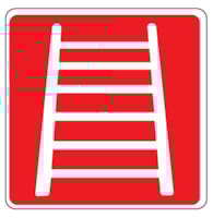 Fire sign - Al - Dimensions: 250x250 mm