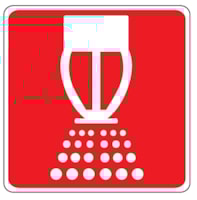 Fire sign - Al - Dimensions: 100x100 mm