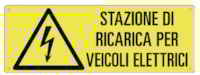 Danger sign 350X125mm “Stazione ricarica veicoli elettrici”